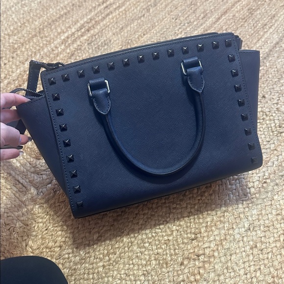 Michael Kors Black Studded Satchel - Picture 3 of 7